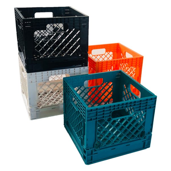 plastic folding milk crates